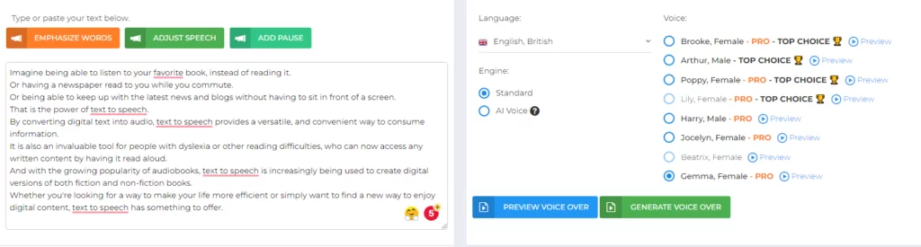Text to Speech British Accent
