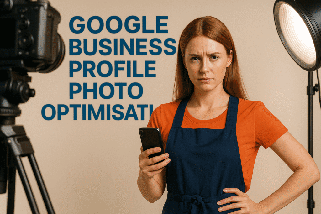 Model posing during a professional photo shoot for Google Business Profile Photo Optimisation