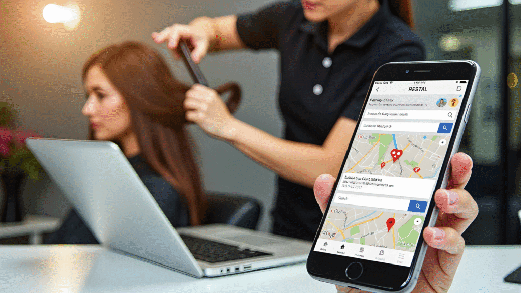 Hairdresser working to improve why her business website is not ranking on Google